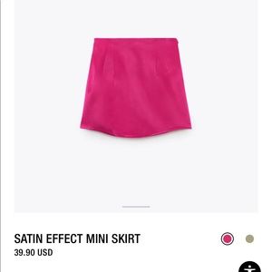 Satin Effect Mini Skirt Zara